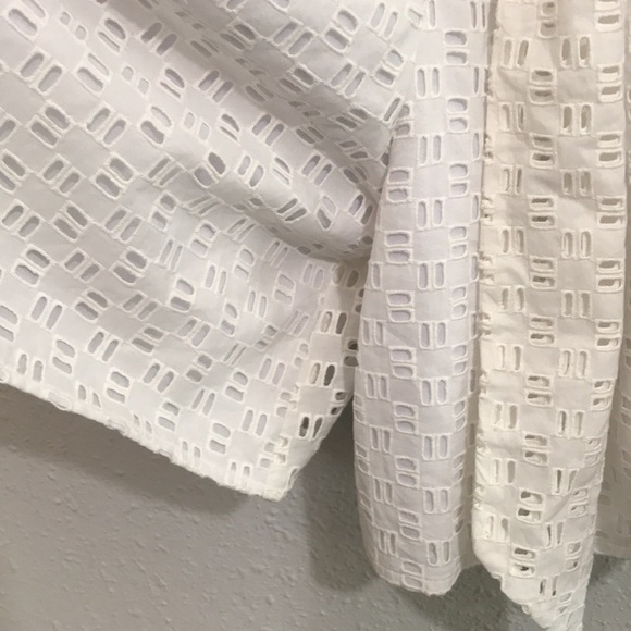 Anthropologie White Eyelet Fully Lined Belted Romper size 4 - Picture 6 of 12